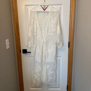 Ivory lace kimono/coverup